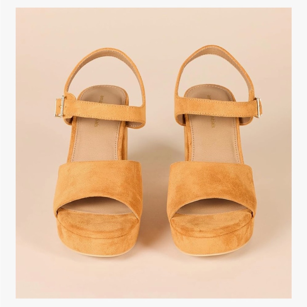 Amazon Essentials Women's Camel Platform Sandals